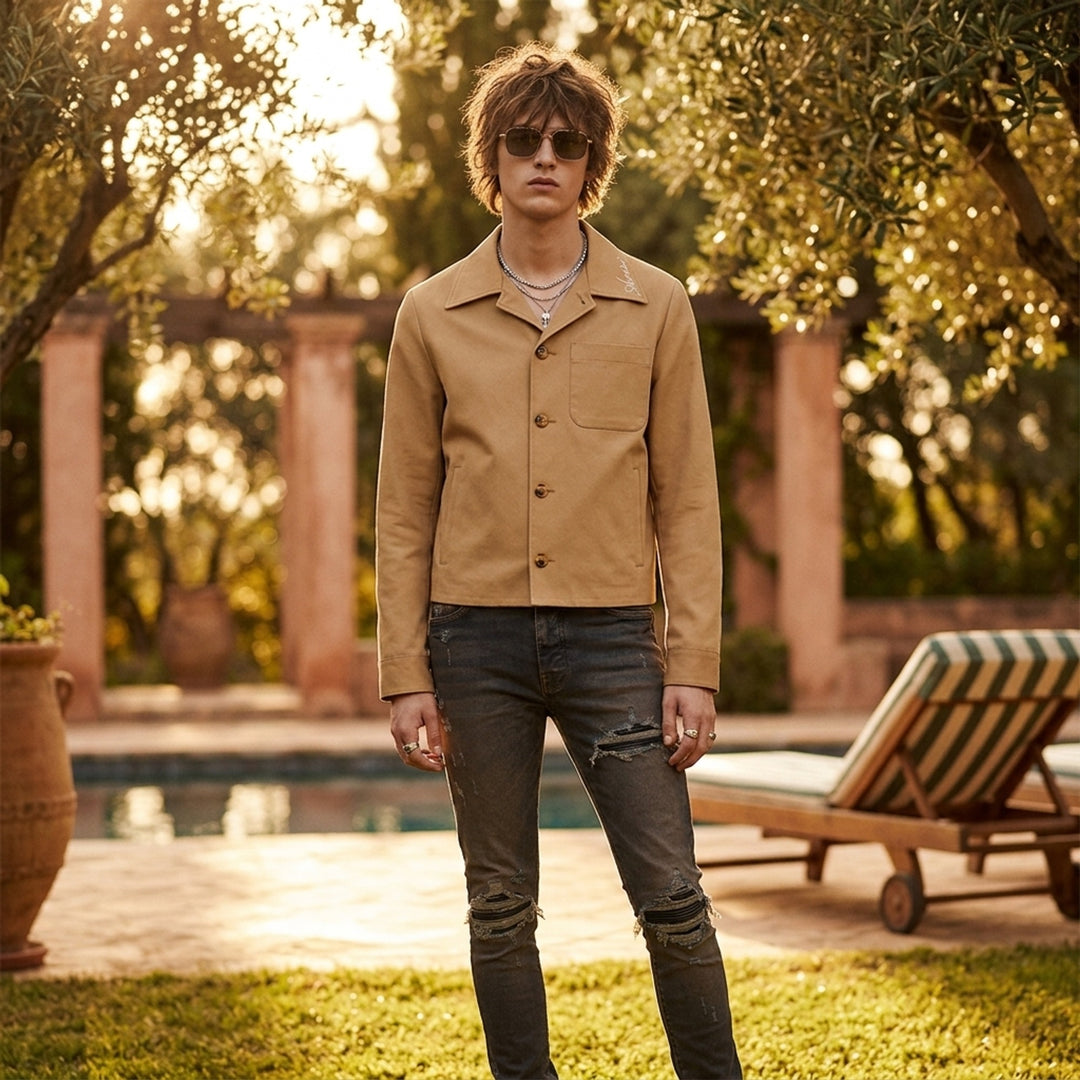 Script Collar Shirt Jacket | Amiri | Club21 - lifestyle