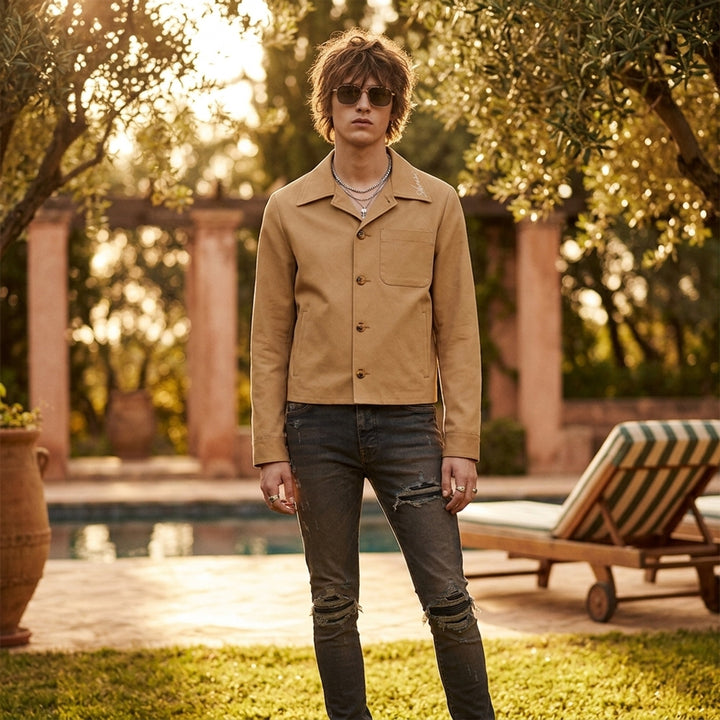 Script Collar Shirt Jacket | Amiri | Club21 - lifestyle