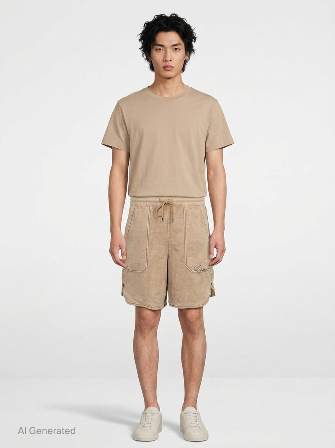 Script Linen Garment-Dyed Shorts | Amiri | Club21 - front