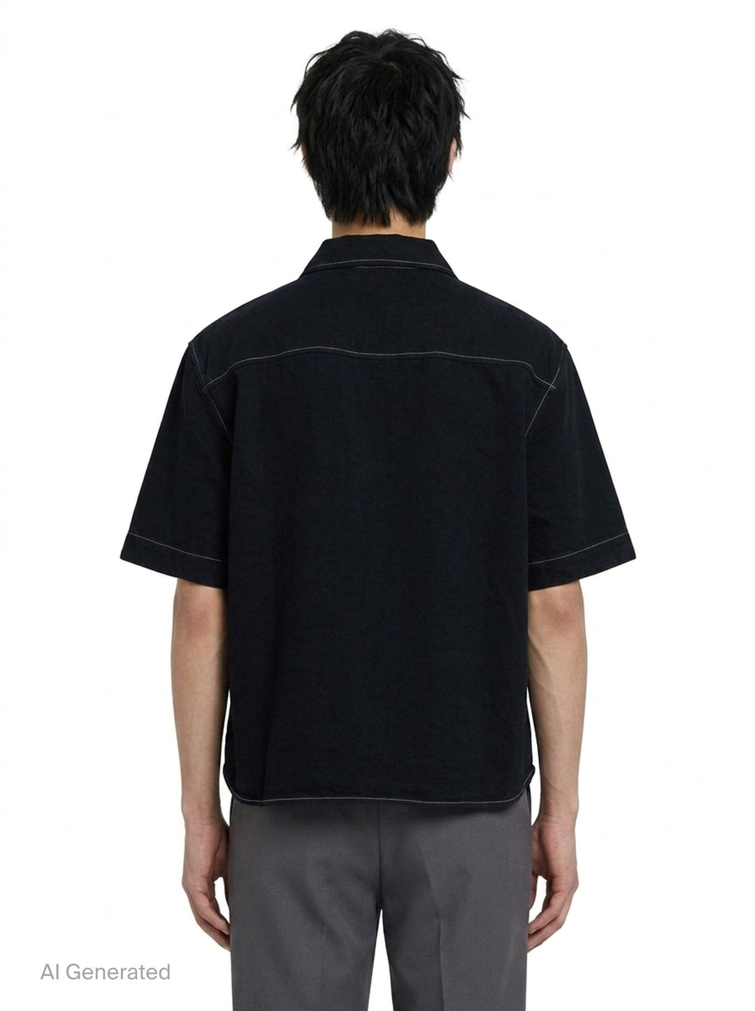 Script Linen Short Sleeve Shirt | Amiri | Club21 - back
