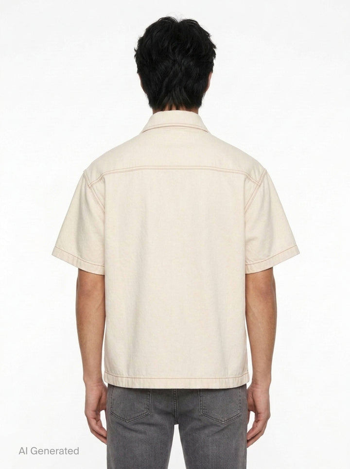 Short Sleeve Denim Shirt | Amiri | Club21 - back