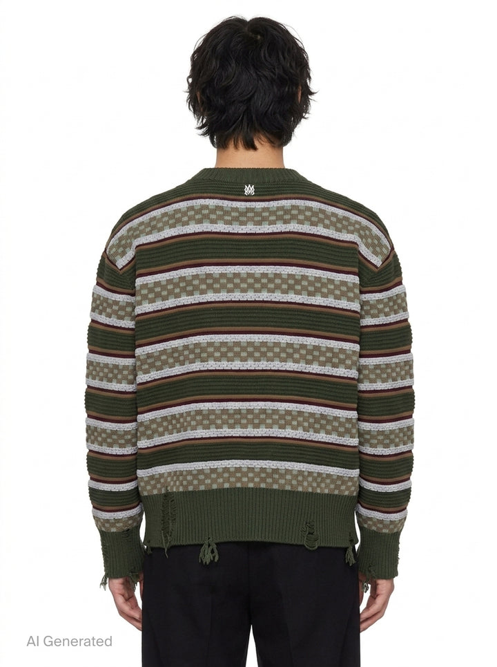 Western Logo Striped Sweater | Amiri | Club21 - back