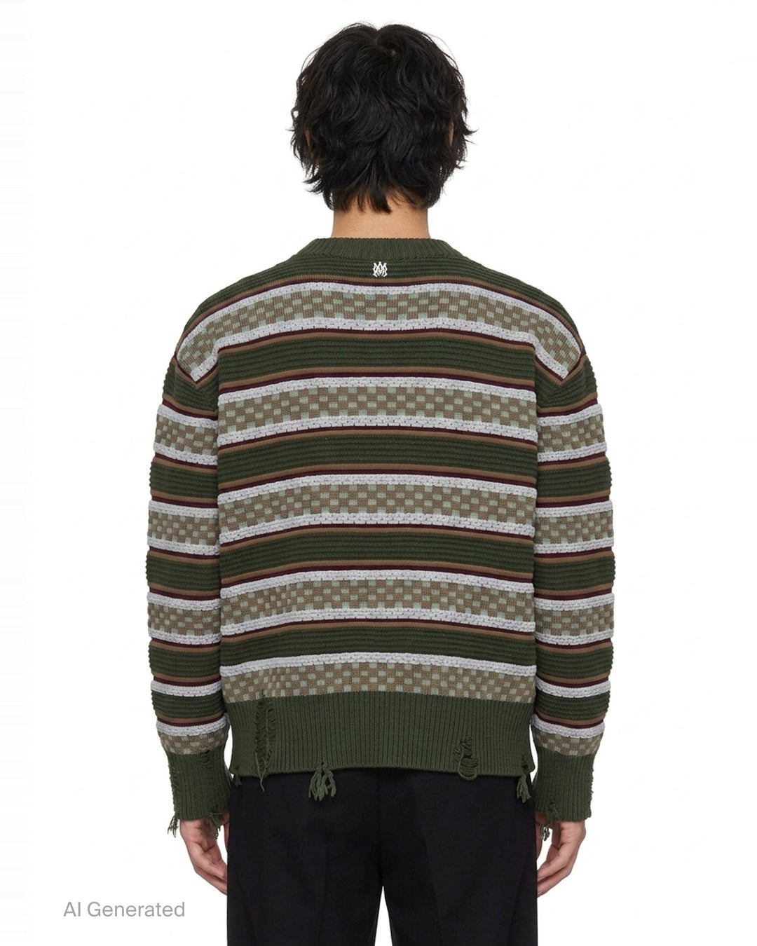 Western Logo Striped Sweater | Amiri | Club21 - back