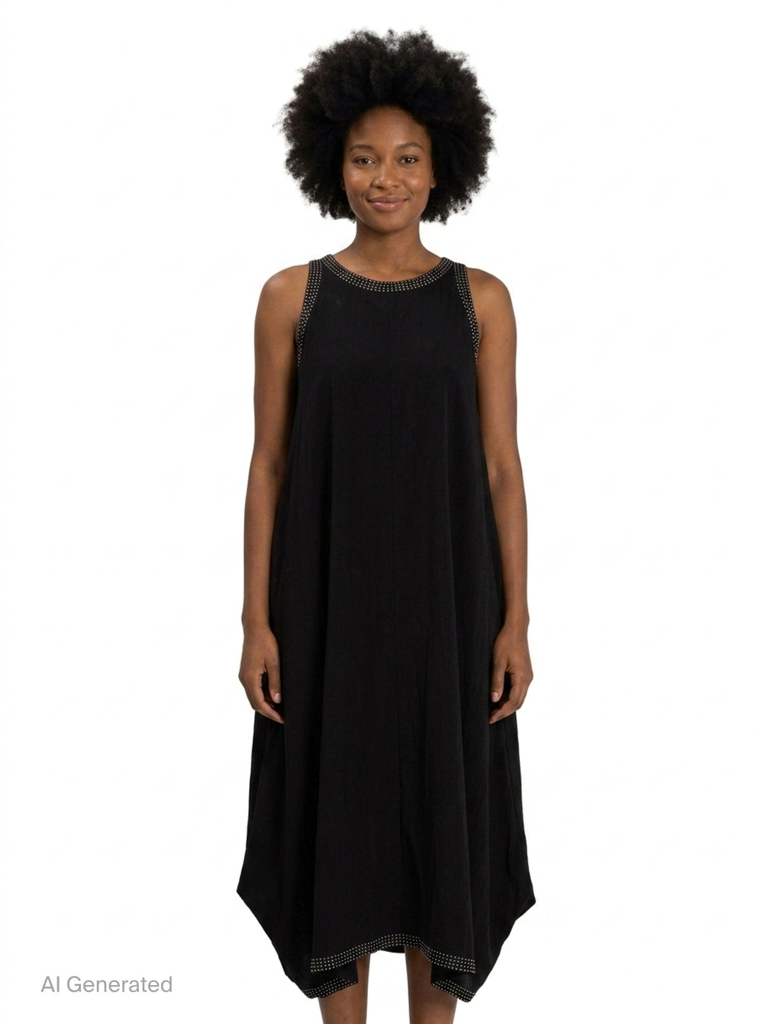 Asymmetric Studded Trim Dress | Anaabu | Club21 - front