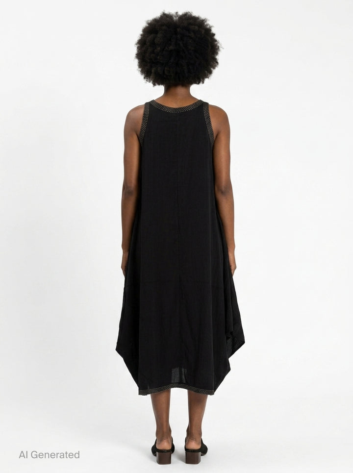 Asymmetric Studded Trim Dress | Anaabu | Club21 - back