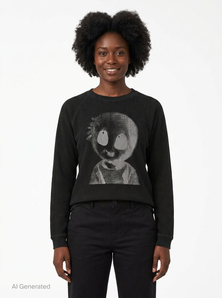 Alien Machinery Waffle Long Sleeve Tee | Andersson Bell | Club21 - front