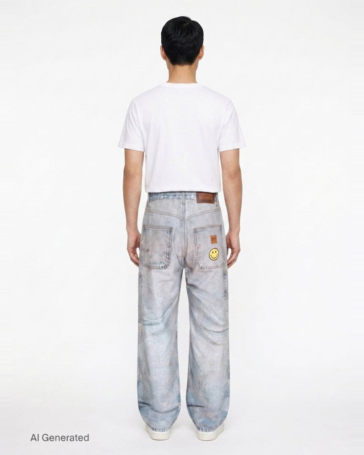 Distressed Trompe-l'Œil Carpenter Jeans | Andersson Bell | Club21 - back