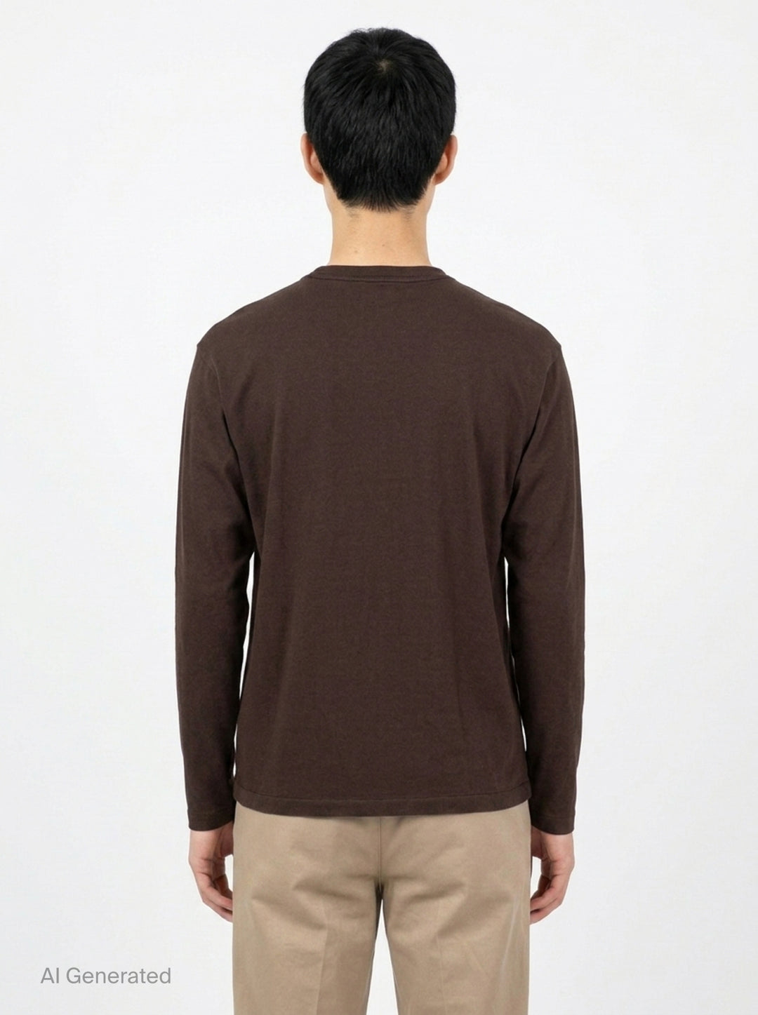 Brushed Organic Cotton Long Sleeve Tee | Auralee | Club21 - back