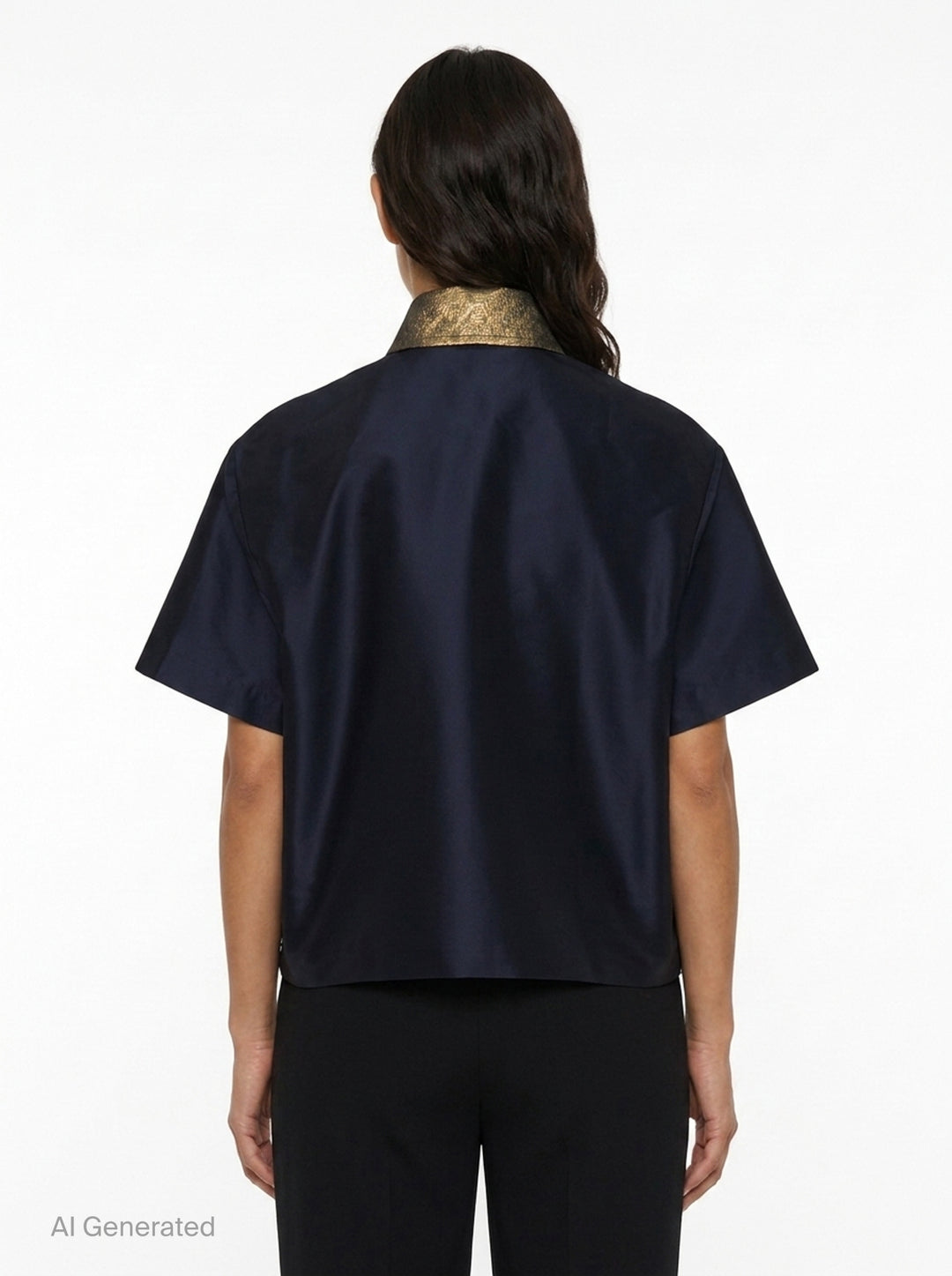 Embellished Taffeta Short Sleeve Blouse | Biyan | Club21 - back