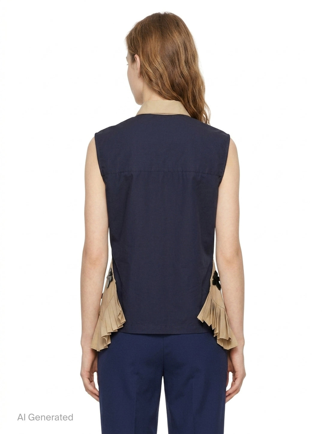 Printed Linen Sleeveless Vest | Biyan | Club21 - back