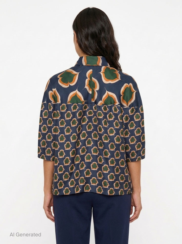 Silk Print Cape Blouse | Biyan | Club21 - back