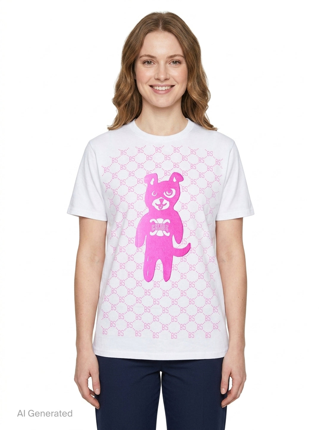 Céline Dog Graphic Tee | Black Score | Club21 - front