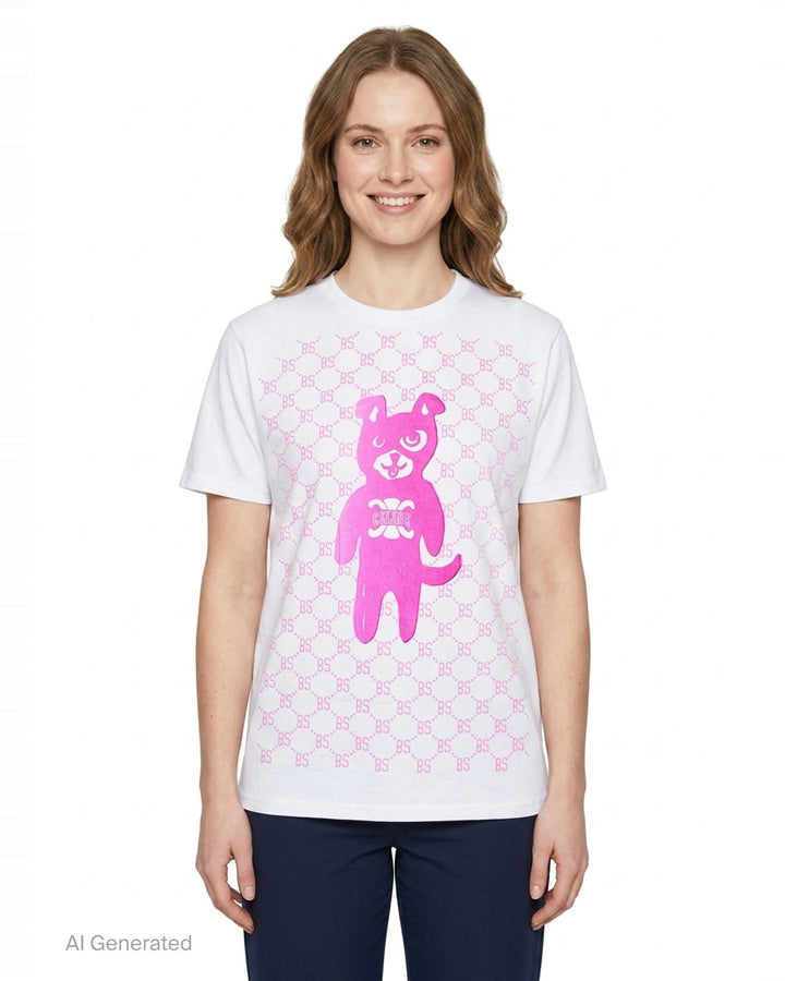 Céline Dog Graphic Tee | Black Score | Club21 - front