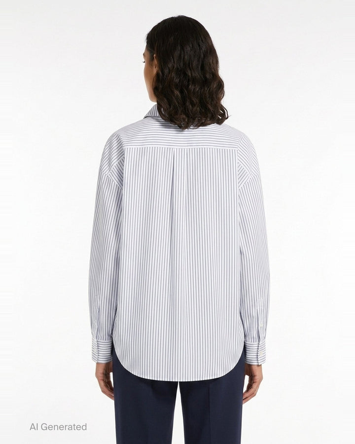 Gathered Neck Long Sleeve Shirt | Bonbom | Club21 - back