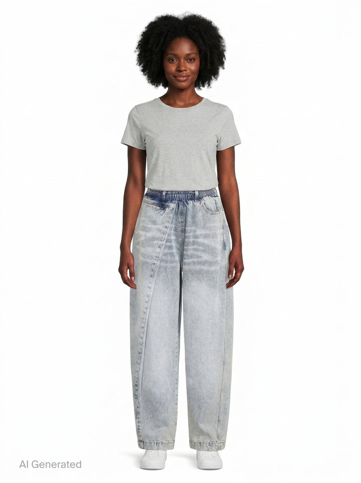 Giant Front-Volume Tuck Jeans | Bonbom | Club21 - front