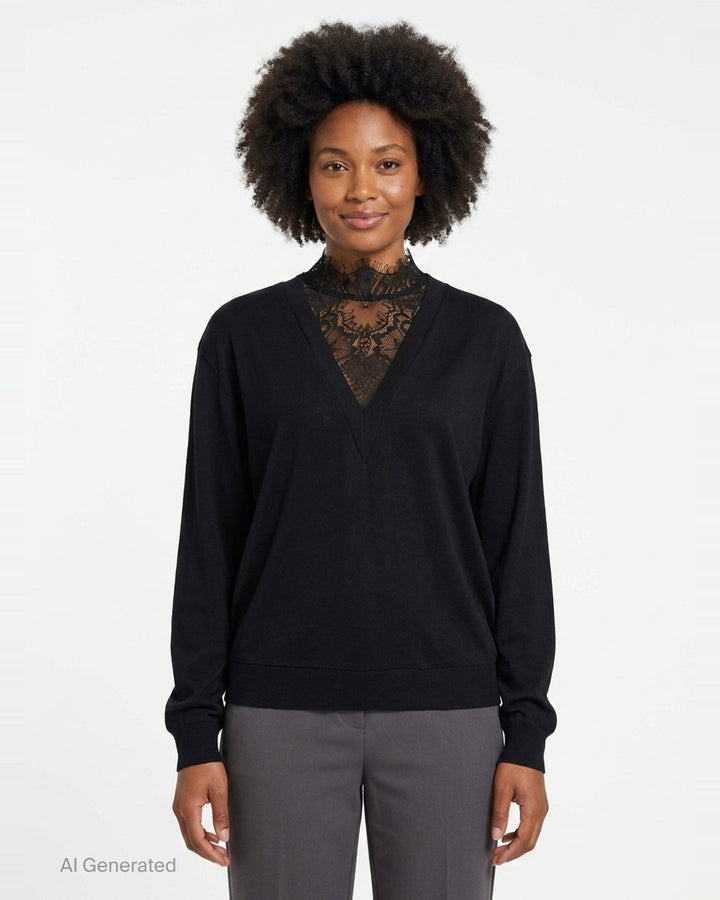 Lingerie Neck Sweater | Bonbom | Club21 - front
