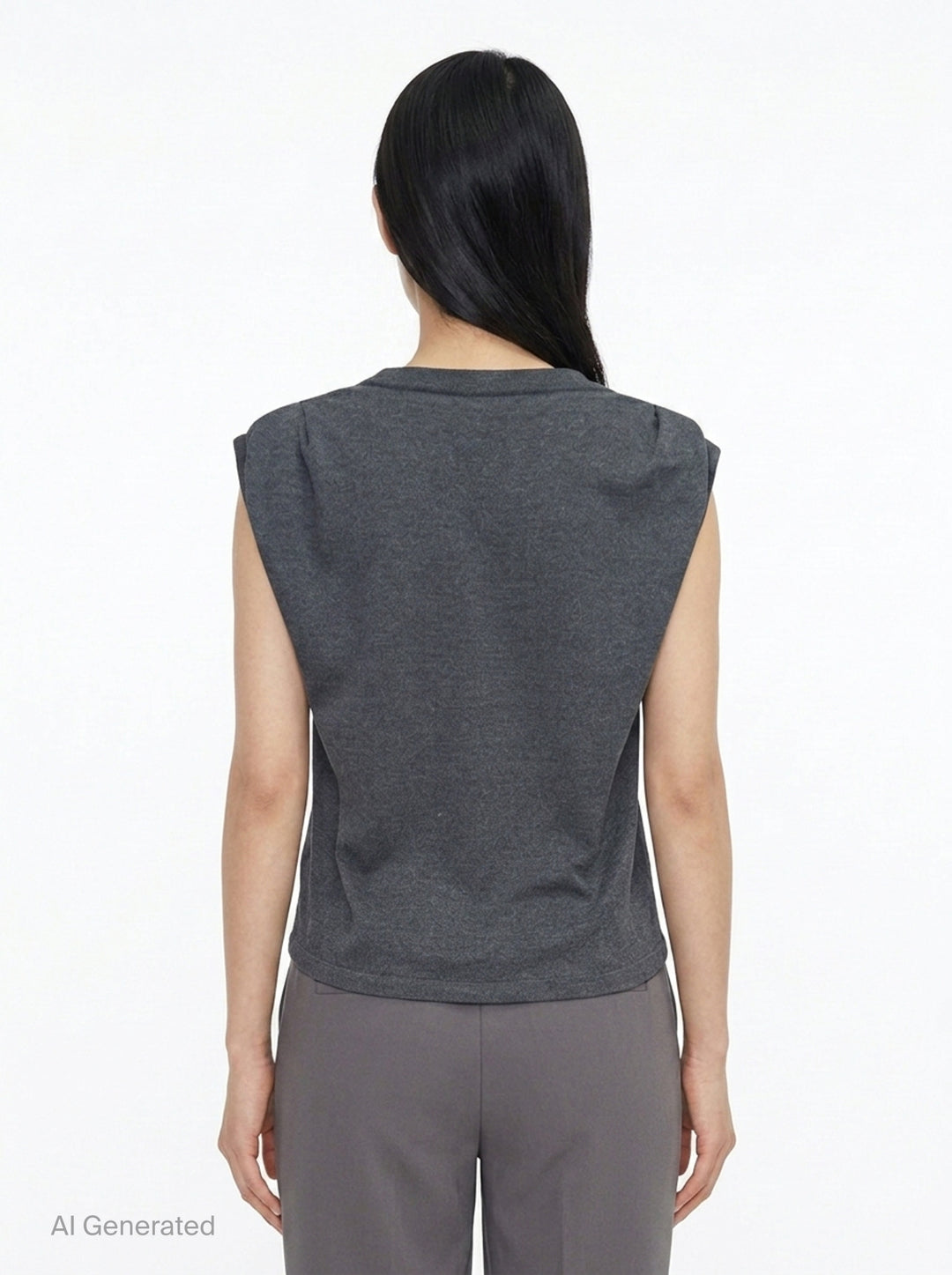 Shoulder-Tuck Sleeveless Sweat | Bonbom | Club21 - back