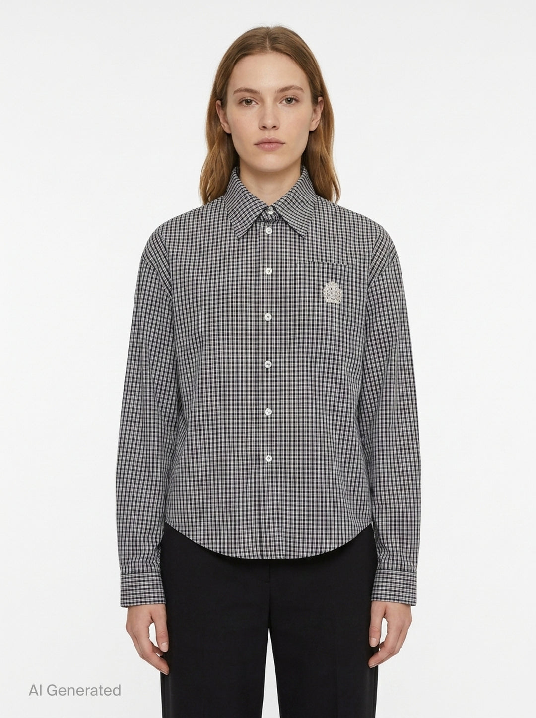 Symbol Embroidery Long Sleeve Shirt | Bonbom | Club21 - front