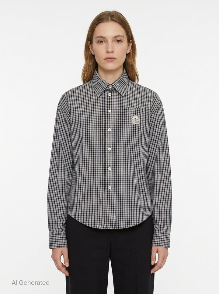 Symbol Embroidery Long Sleeve Shirt | Bonbom | Club21 - front