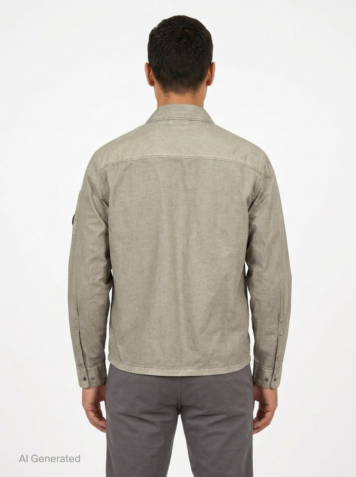 Cotton Resined Zip Overshirt | C.P. Company | Club21 - back