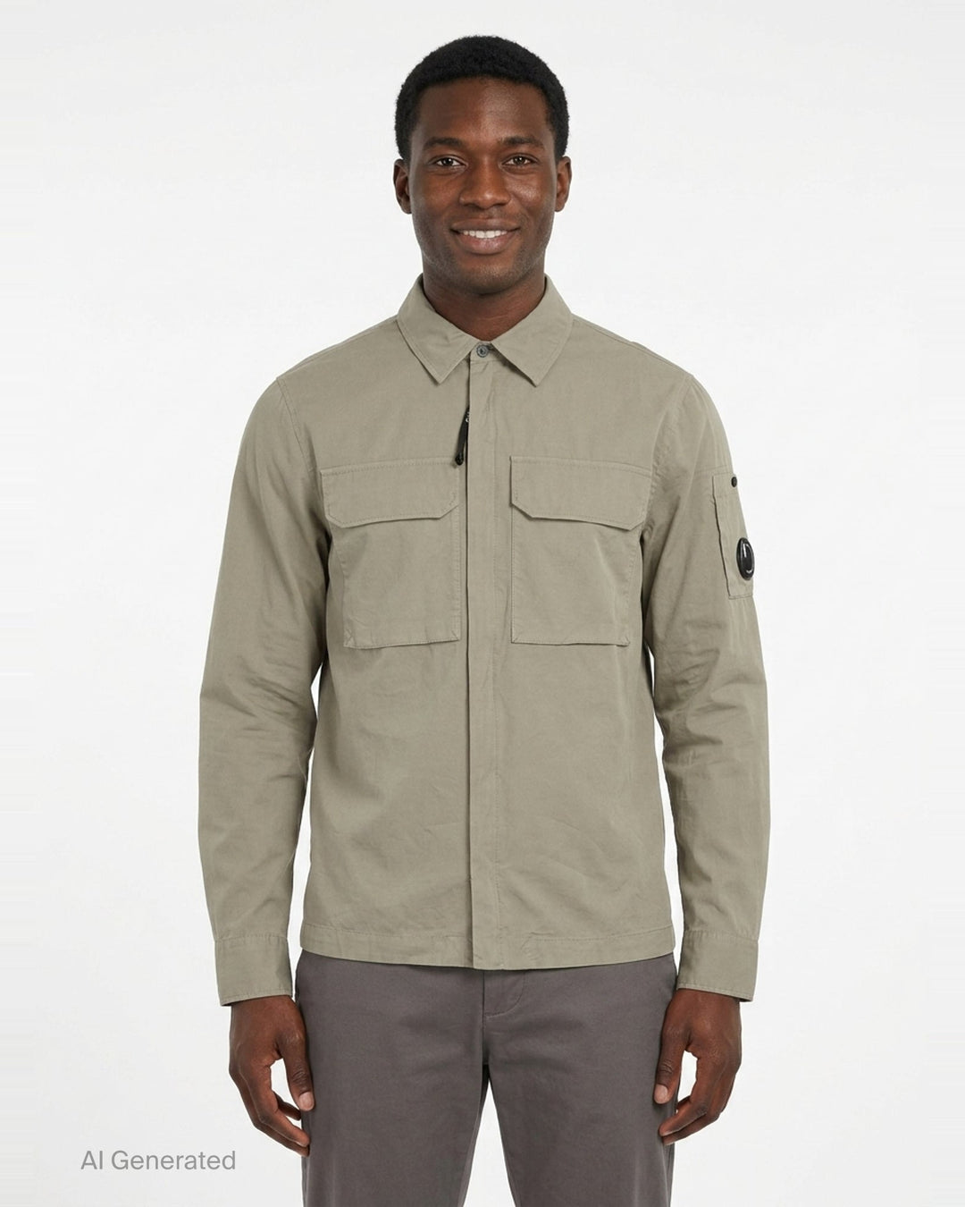 Organic Gabardine Zipped Overshirt | C.P. Company | Club21 - front