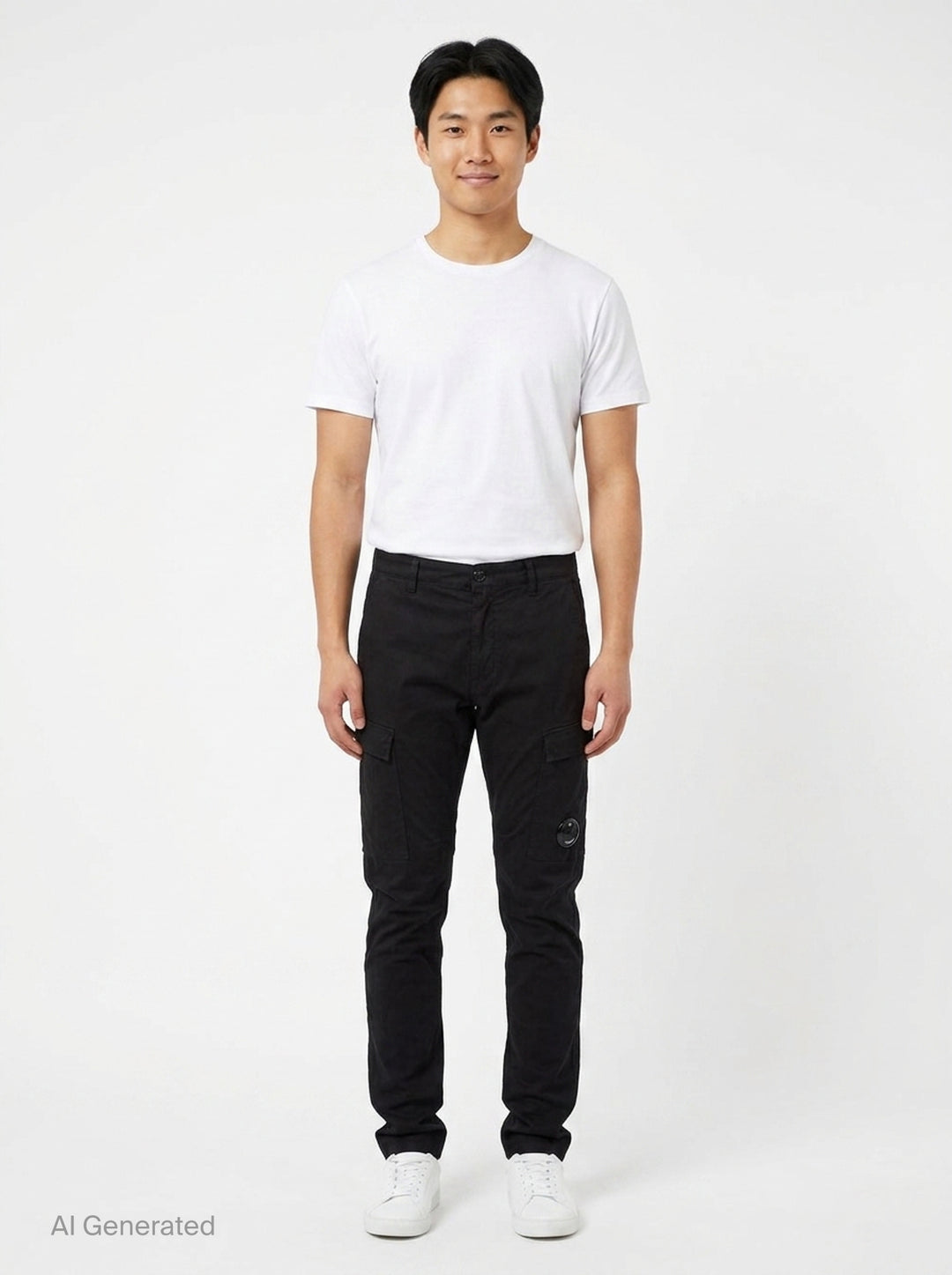 Stretch Sateen Ergonomic Cargo Pants | C.P. Company | Club21 - front