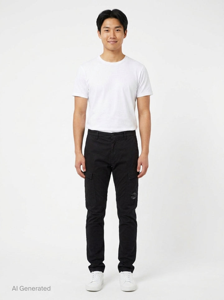 Stretch Sateen Ergonomic Cargo Pants | C.P. Company | Club21 - front