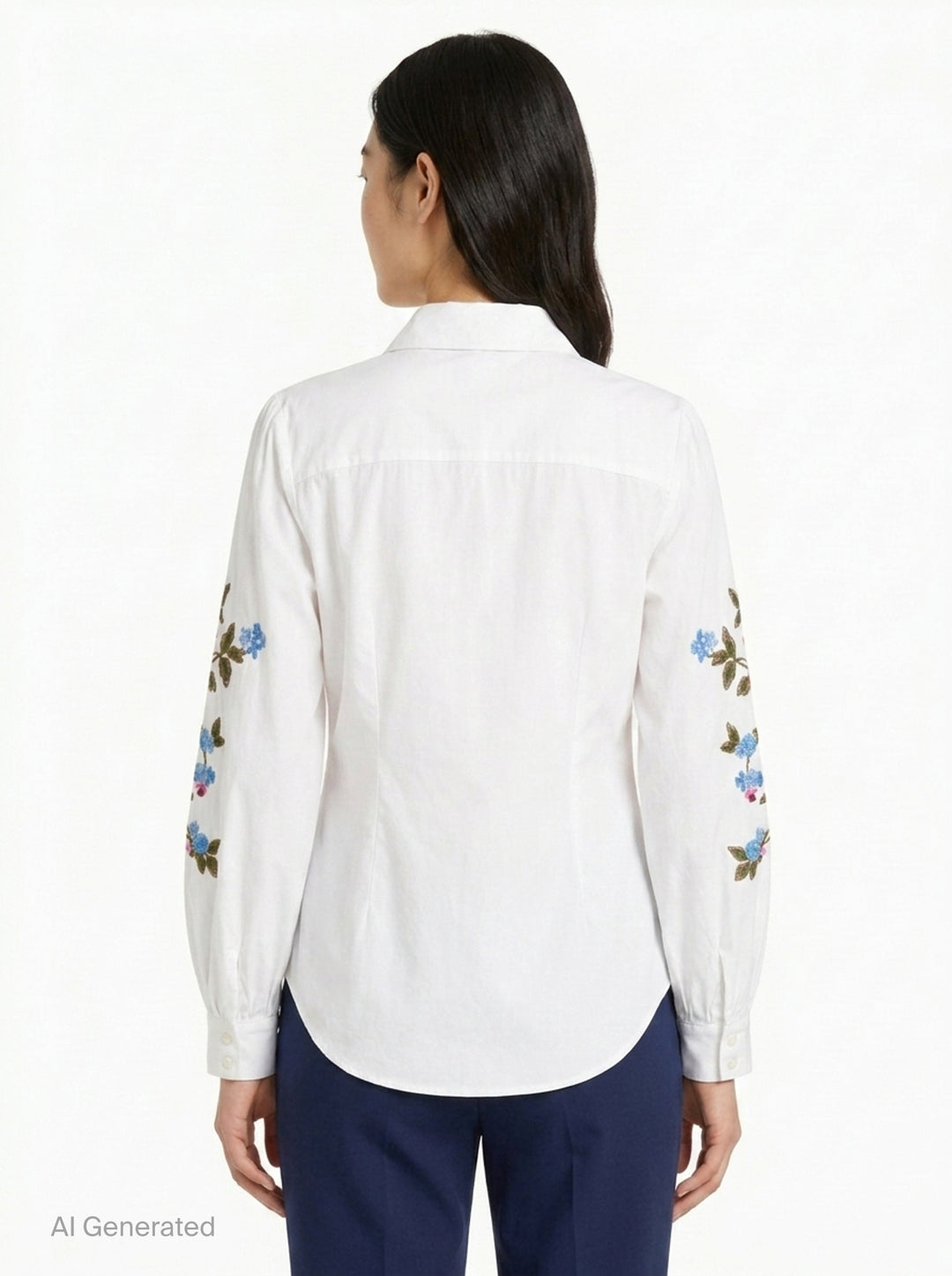 Floral Embroidered Puff Sleeve Shirt | Carolina Herrera | Club21 - back