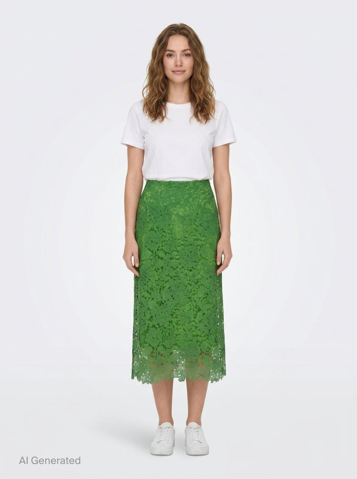 Floral Lace Midi Skirt | Carolina Herrera | Club21 - front