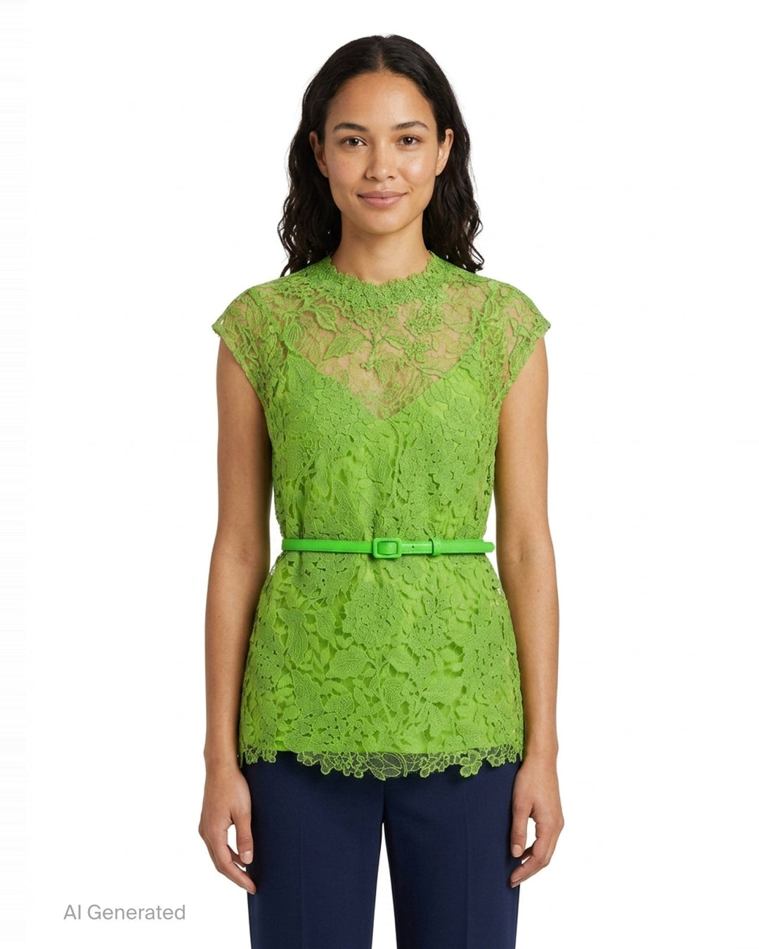 Lace Belted Crew Neck Top | Carolina Herrera | Club21 - front