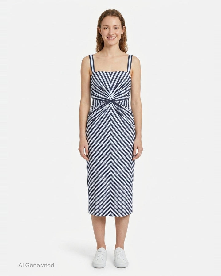 Slim Strap Ruched Pencil Dress | Carolina Herrera | Club21 - front
