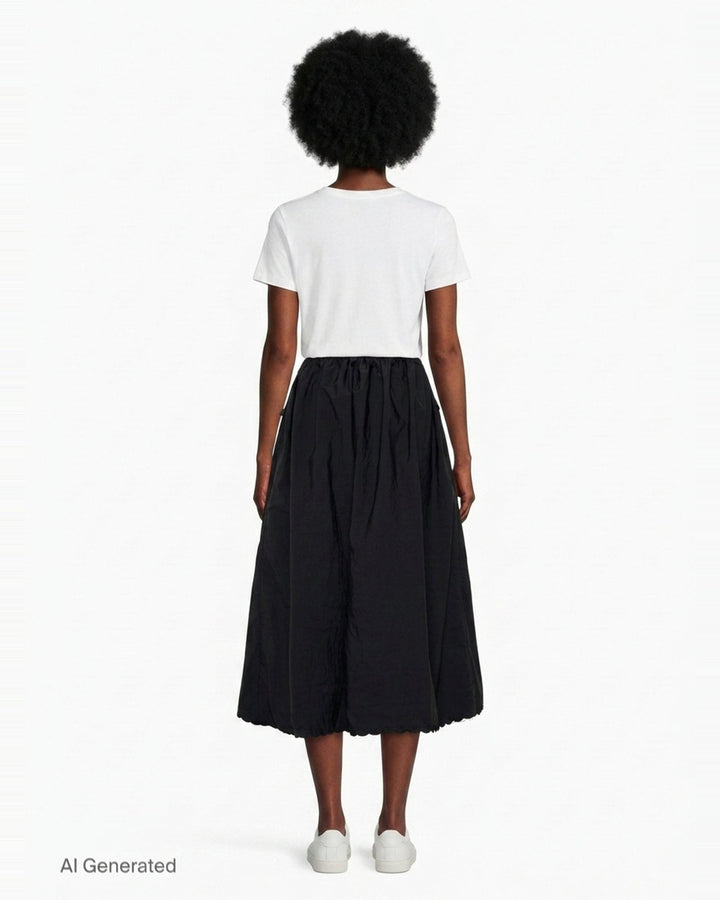 Embroidered Taffeta Midi Skirt | Cecilie Bahnsen | Club21 - back