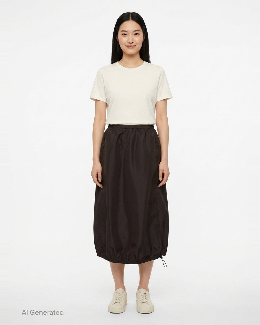 Recycled Faille Midi Skirt | Cecilie Bahnsen | Club21 - front