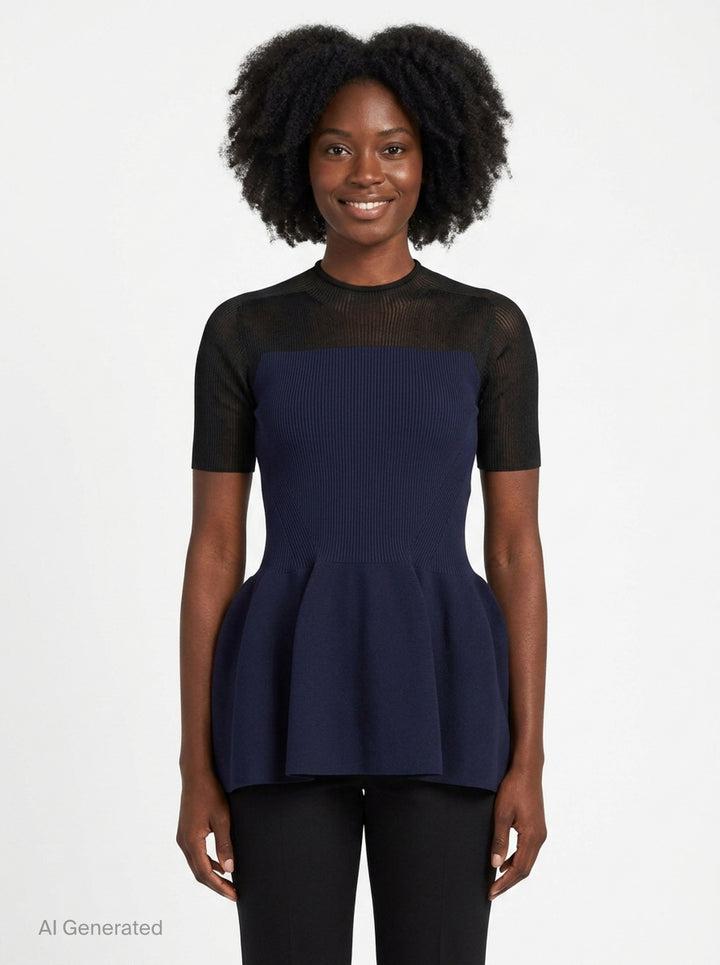 Lucent Décolletage Short Sleeve Top | CFCL | Club21 - front