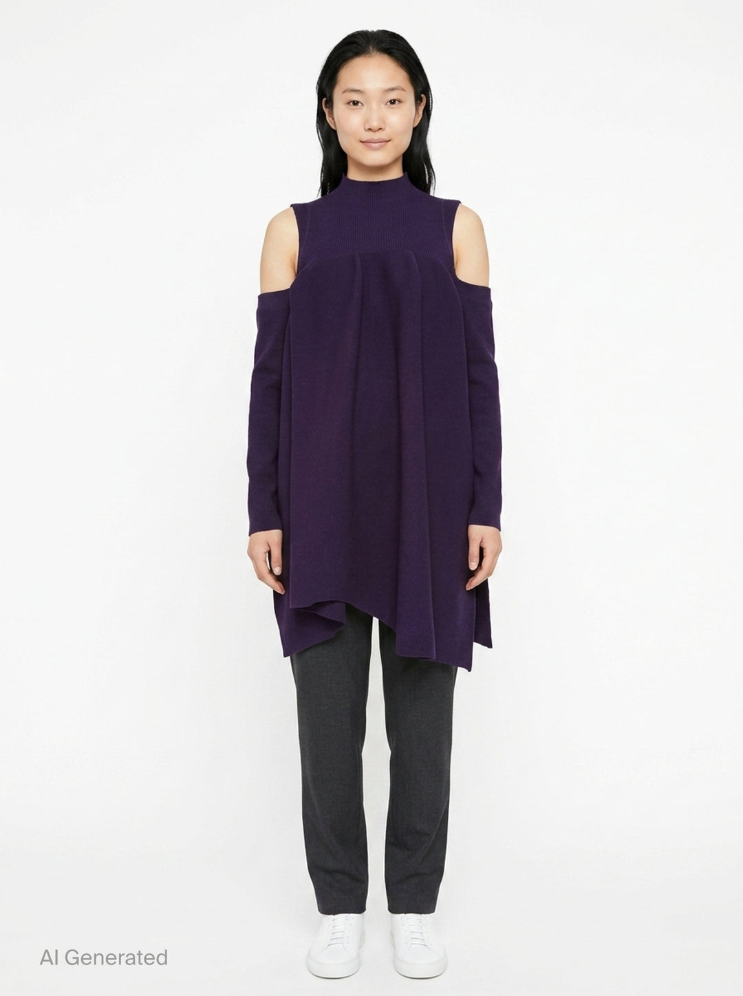 Pottery Crease Asymmetric Knit Dress | CFCL | Club21 - front