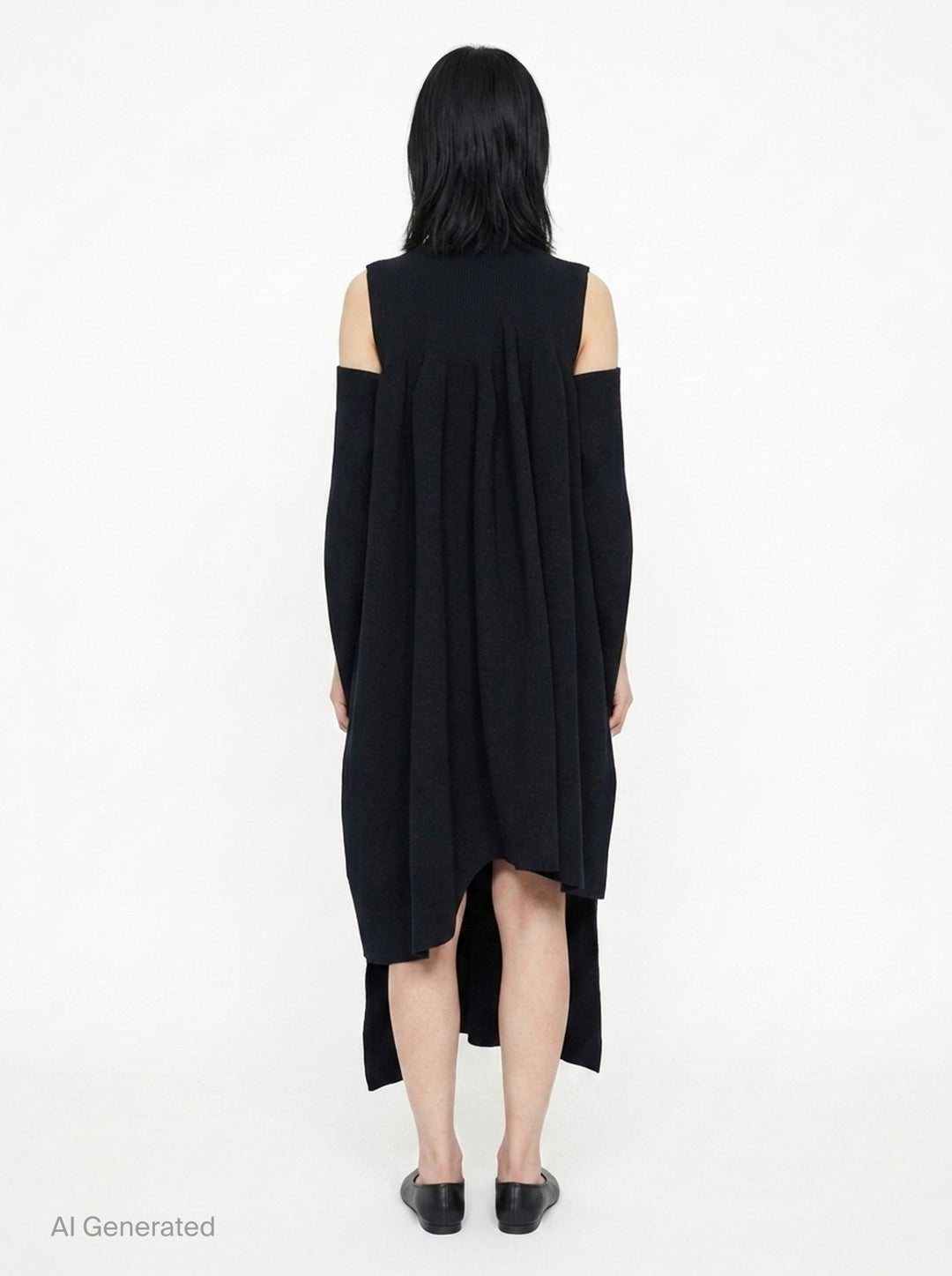 Pottery Crease Asymmetric Knit Dress | CFCL | Club21 - back