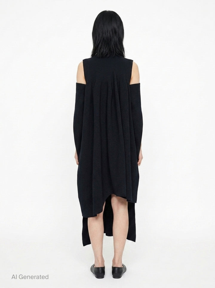 Pottery Crease Asymmetric Knit Dress | CFCL | Club21 - back