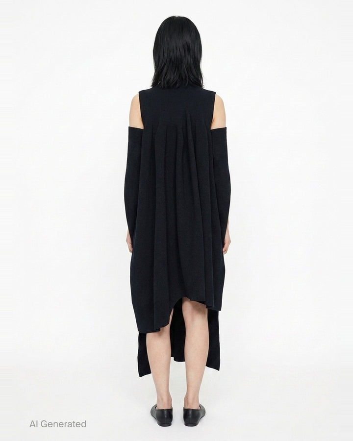 Pottery Crease Asymmetric Knit Dress | CFCL | Club21 - back
