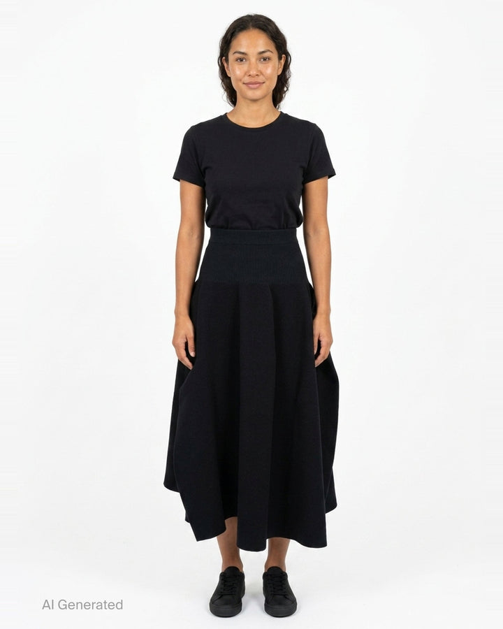 Pottery Crease Asymmetric Skirt | CFCL | Club21 - front