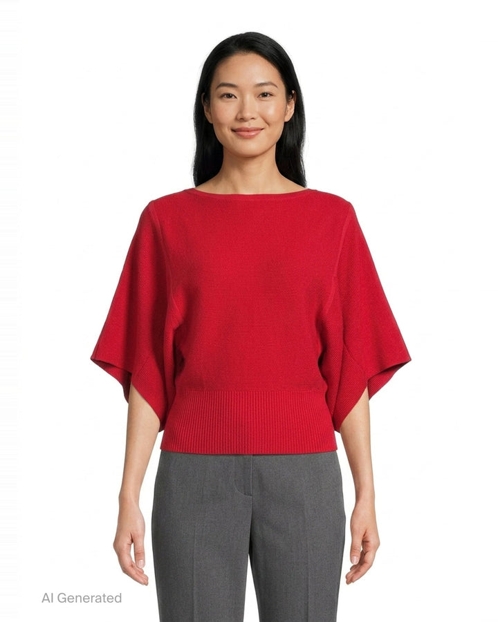 Pottery Crease Glitter Asymmetric Knit Top | CFCL | Club21 - front