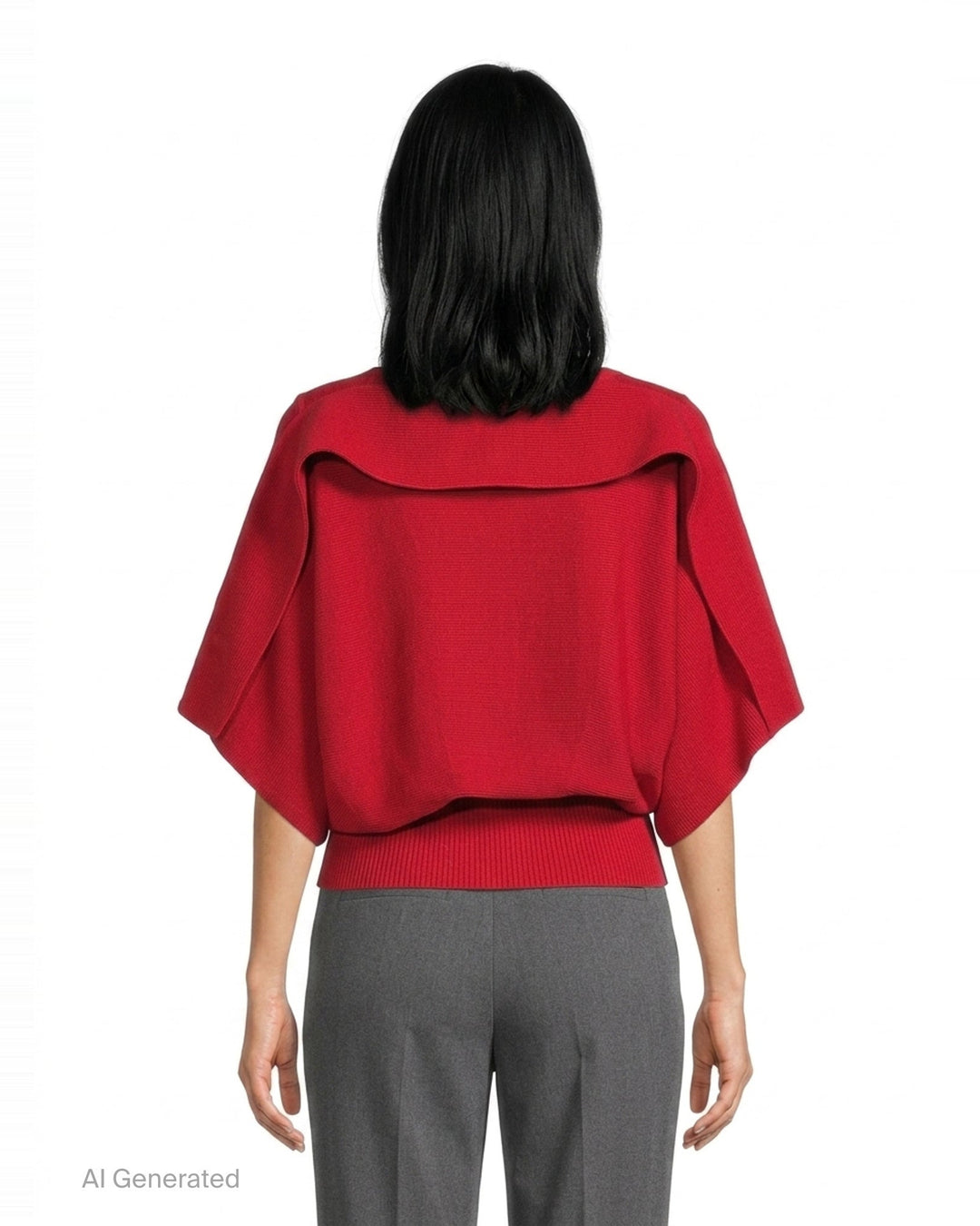 Pottery Crease Glitter Asymmetric Knit Top | CFCL | Club21 - back