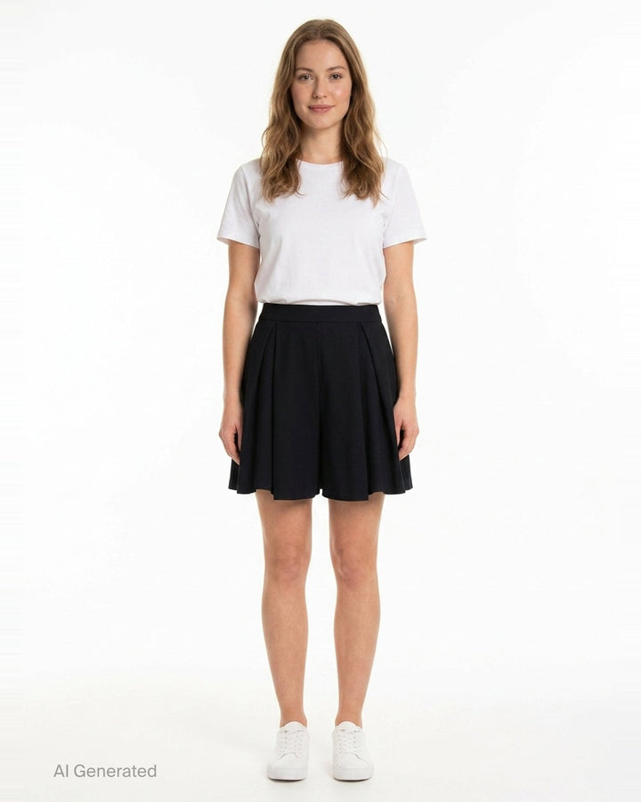 Soft Milan Tuck Wide Shorts | CFCL | Club21 - front