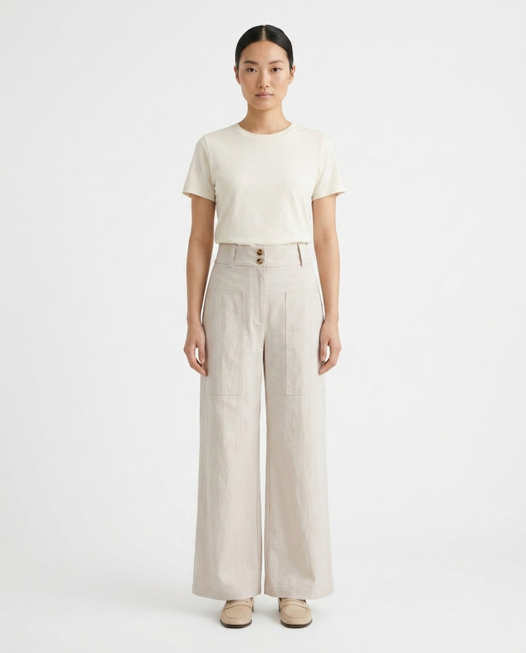 Adele Wide-Leg Nylon Cotton Pants | Club21 Collection | Club21 - front