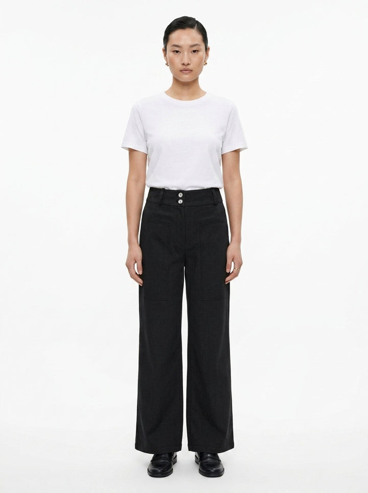 Adele Wide-Leg Nylon Cotton Pants | Club21 Collection | Club21 - front