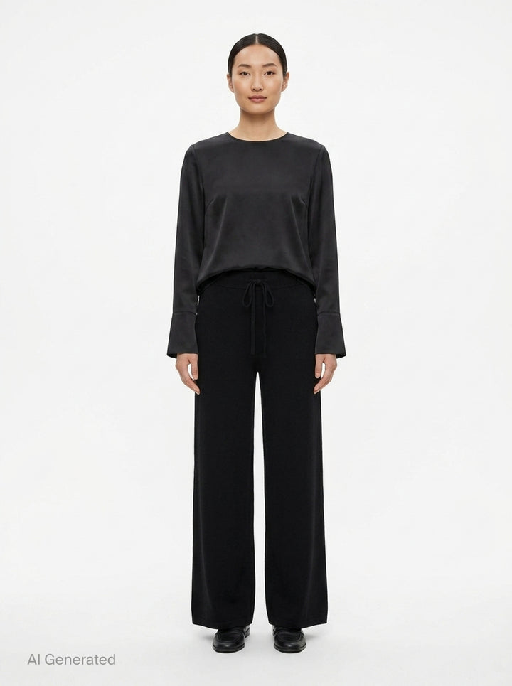Alma Wide Leg Knit Pants | Club21 Collection | Club21 - front