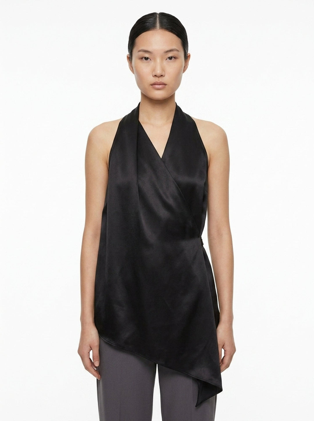 Asymmetric Wrap Satin Top | Club21 Collection | Club21 - front