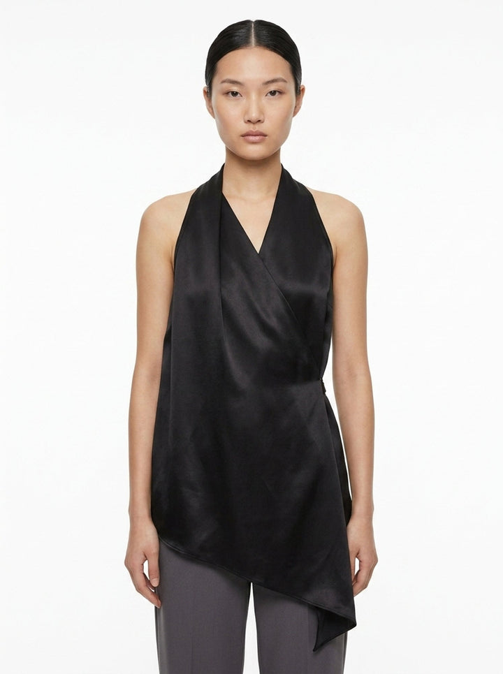 Asymmetric Wrap Satin Top | Club21 Collection | Club21 - front