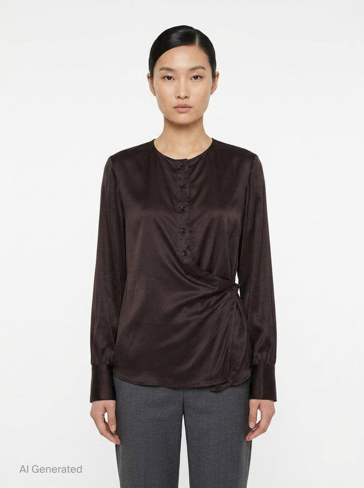 Esme Shiny Wrap Blouse | Club21 Collection | Club21 - front