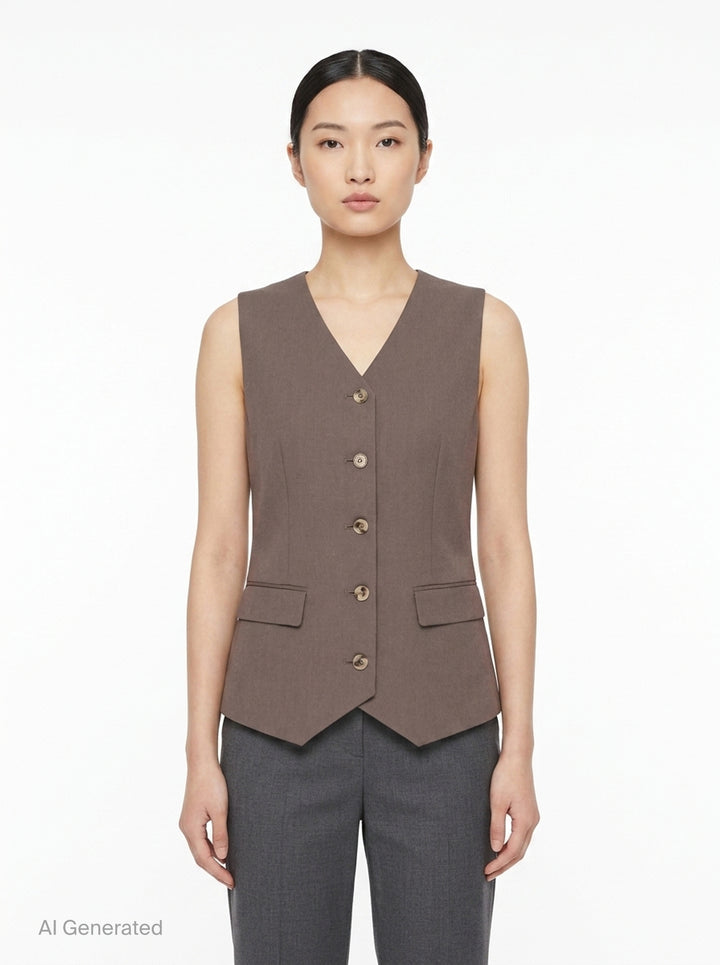 Iris Sartorial Wool Mix Vest | Club21 Collection | Club21 - front