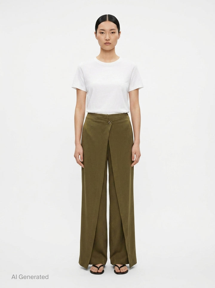 Quinn Crepe Acetate Wide Pants | Club21 Collection | Club21 - front
